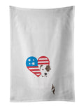 Pit Bull White #2 Patriotic Kitchen Towel Set of 2 White Dish Towels Decorative Bathroom Hand towel for Hand, Face, Hair, Yoga, Tea, Dishcloth, 19 X 28", White