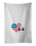 Poodle Standard Silver Patriotic Kitchen Towel Set of 2 White Dish Towels Decorative Bathroom Hand towel for Hand, Face, Hair, Yoga, Tea, Dishcloth, 19 X 28", White