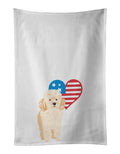 Poodle Toy Apricot #2 Patriotic Kitchen Towel Set of 2 White Dish Towels Decorative Bathroom Hand towel for Hand, Face, Hair, Yoga, Tea, Dishcloth, 19 X 28", White