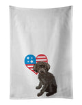 Poodle Toy Brown Patriotic Kitchen Towel Set of 2 White Dish Towels Decorative Bathroom Hand towel for Hand, Face, Hair, Yoga, Tea, Dishcloth, 19 X 28", White