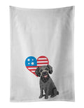 Poodle Toy Grey Patriotic Kitchen Towel Set of 2 White Dish Towels Decorative Bathroom Hand towel for Hand, Face, Hair, Yoga, Tea, Dishcloth, 19 X 28", White