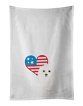 Poodle Toy White Patriotic Kitchen Towel Set of 2 White Dish Towels Decorative Bathroom Hand towel for Hand, Face, Hair, Yoga, Tea, Dishcloth, 19 X 28", White