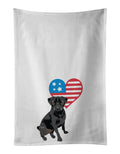 Pug Black #2 Patriotic Kitchen Towel Set of 2 White Dish Towels Decorative Bathroom Hand towel for Hand, Face, Hair, Yoga, Tea, Dishcloth, 19 X 28", White
