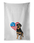 Rottweiler Black and Rust Patriotic Kitchen Towel Set of 2 White Dish Towels Decorative Bathroom Hand towel for Hand, Face, Hair, Yoga, Tea, Dishcloth, 19 X 28", White