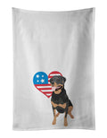 Rottweiler Black and Tan #1 Patriotic Kitchen Towel Set of 2 White Dish Towels Decorative Bathroom Hand towel for Hand, Face, Hair, Yoga, Tea, Dishcloth, 19 X 28", White