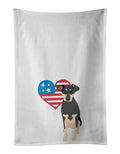 Rottweiler Black and Tan #3 Patriotic Kitchen Towel Set of 2 White Dish Towels Decorative Bathroom Hand towel for Hand, Face, Hair, Yoga, Tea, Dishcloth, 19 X 28", White