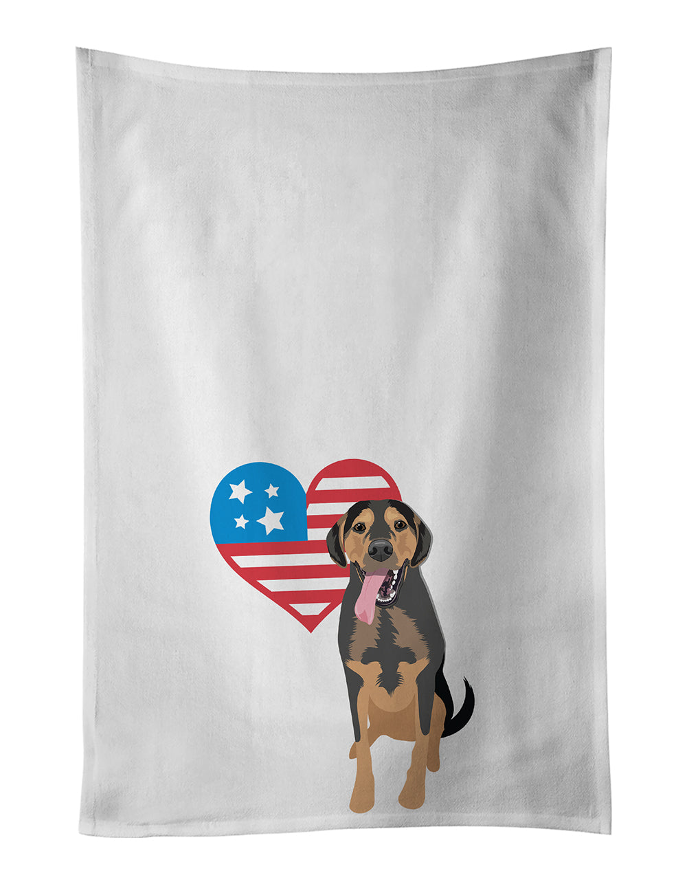 Rottweiler Black and Tan #4 Patriotic Kitchen Towel Set of 2 White Dish Towels Decorative Bathroom Hand towel for Hand, Face, Hair, Yoga, Tea, Dishcloth, 19 X 28", White