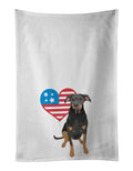 Rottweiler Black and Tan #5 Patriotic Kitchen Towel Set of 2 White Dish Towels Decorative Bathroom Hand towel for Hand, Face, Hair, Yoga, Tea, Dishcloth, 19 X 28", White
