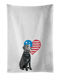Schnauzer Black and Tan Patriotic Kitchen Towel Set of 2 White Dish Towels Decorative Bathroom Hand towel for Hand, Face, Hair, Yoga, Tea, Dishcloth, 19 X 28", White