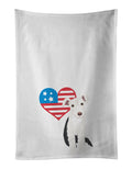 Schnauzer Parti Patriotic Kitchen Towel Set of 2 White Dish Towels Decorative Bathroom Hand towel for Hand, Face, Hair, Yoga, Tea, Dishcloth, 19 X 28", White
