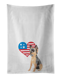 Yorkie Black and Gold #2 Patriotic Kitchen Towel Set of 2 White Dish Towels Decorative Bathroom Hand towel for Hand, Face, Hair, Yoga, Tea, Dishcloth, 19 X 28", White