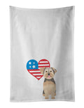 Yorkie Chocolate #2 Patriotic Kitchen Towel Set of 2 White Dish Towels Decorative Bathroom Hand towel for Hand, Face, Hair, Yoga, Tea, Dishcloth, 19 X 28", White