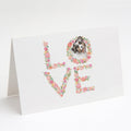 Australian Shepherd Tricolor LOVE Greeting Cards Pack of 8 Blank Cards with Envelopes Whimsical A7 Size 5x7