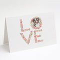 Australian Shepherd Tricolor #2 LOVE Greeting Cards Pack of 8 Blank Cards with Envelopes Whimsical A7 Size 5x7