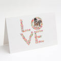 Australian Shepherd #5 LOVE Greeting Cards Pack of 8 Blank Cards with Envelopes Whimsical A7 Size 5x7