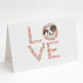 Australian Shepherd #7 LOVE Greeting Cards Pack of 8 Blank Cards with Envelopes Whimsical A7 Size 5x7