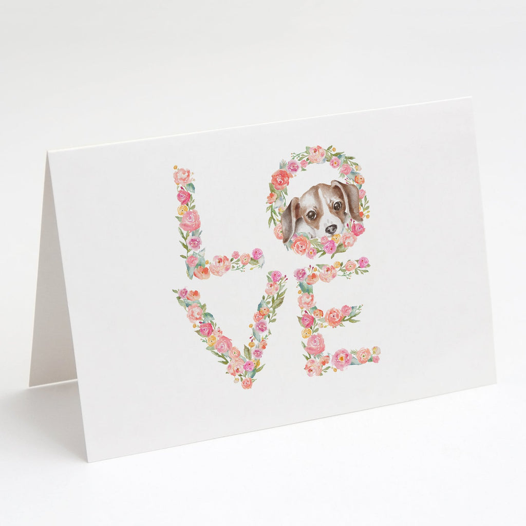 Beagle #4 LOVE Greeting Cards Pack of 8 Blank Cards with Envelopes Whimsical A7 Size 5x7