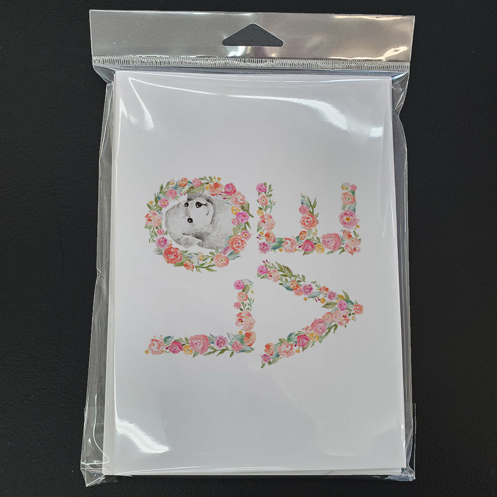 Bichon Frise #4 LOVE Greeting Cards Pack of 8 Blank Cards with Envelopes Whimsical A7 Size 5x7