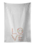 Bichon Frise #4 LOVE Kitchen Towel Set of 2 White Dish Towels Decorative Bathroom Hand towel for Hand, Face, Hair, Yoga, Tea, Dishcloth, 19 X 28", White