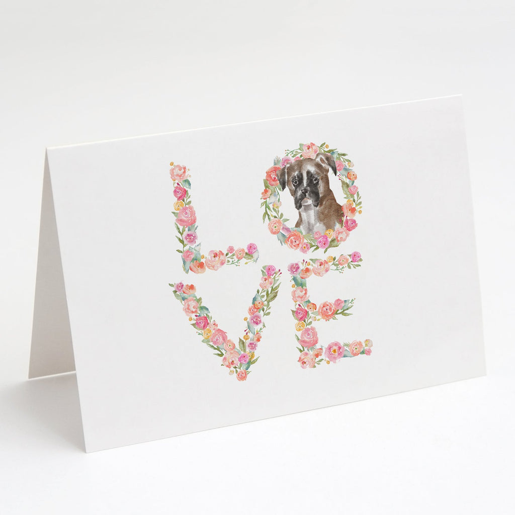 Boxer #3 LOVE Greeting Cards Pack of 8 Blank Cards with Envelopes Whimsical A7 Size 5x7