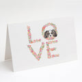Cavalier Spaniel Tricolor Puppy LOVE Greeting Cards Pack of 8 Blank Cards with Envelopes Whimsical A7 Size 5x7
