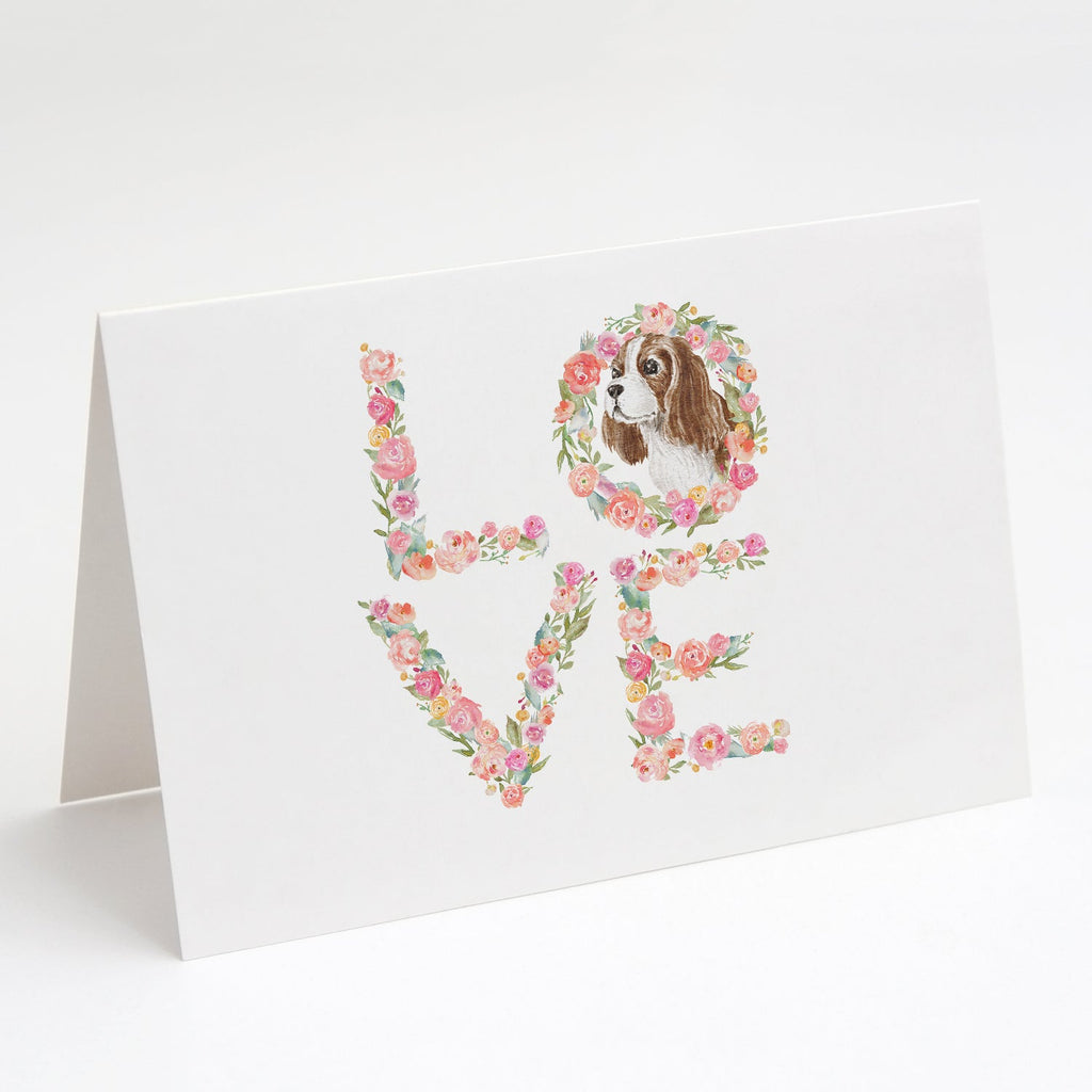 Cavalier Spaniel Blenheim #5 LOVE Greeting Cards Pack of 8 Blank Cards with Envelopes Whimsical A7 Size 5x7