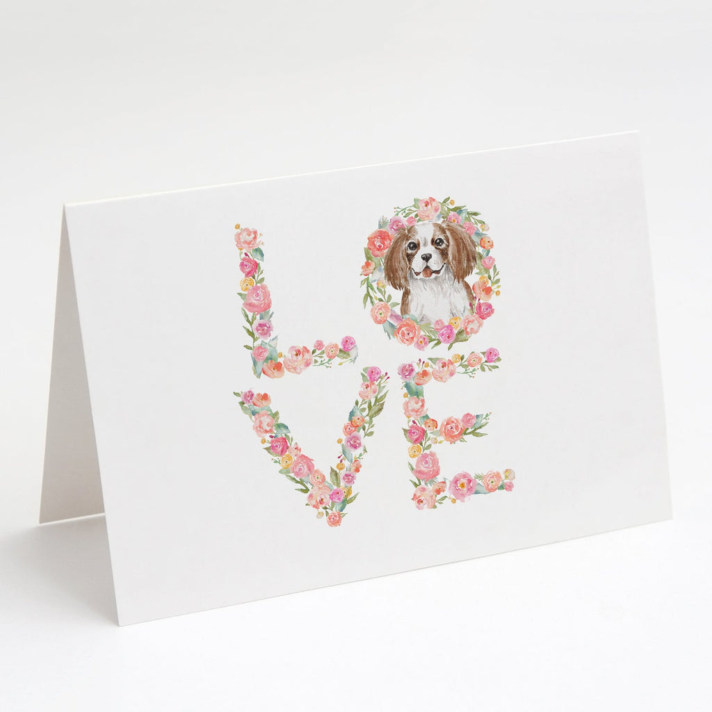 Cavalier Spaniel Blenheim #6 LOVE Greeting Cards Pack of 8 Blank Cards with Envelopes Whimsical A7 Size 5x7