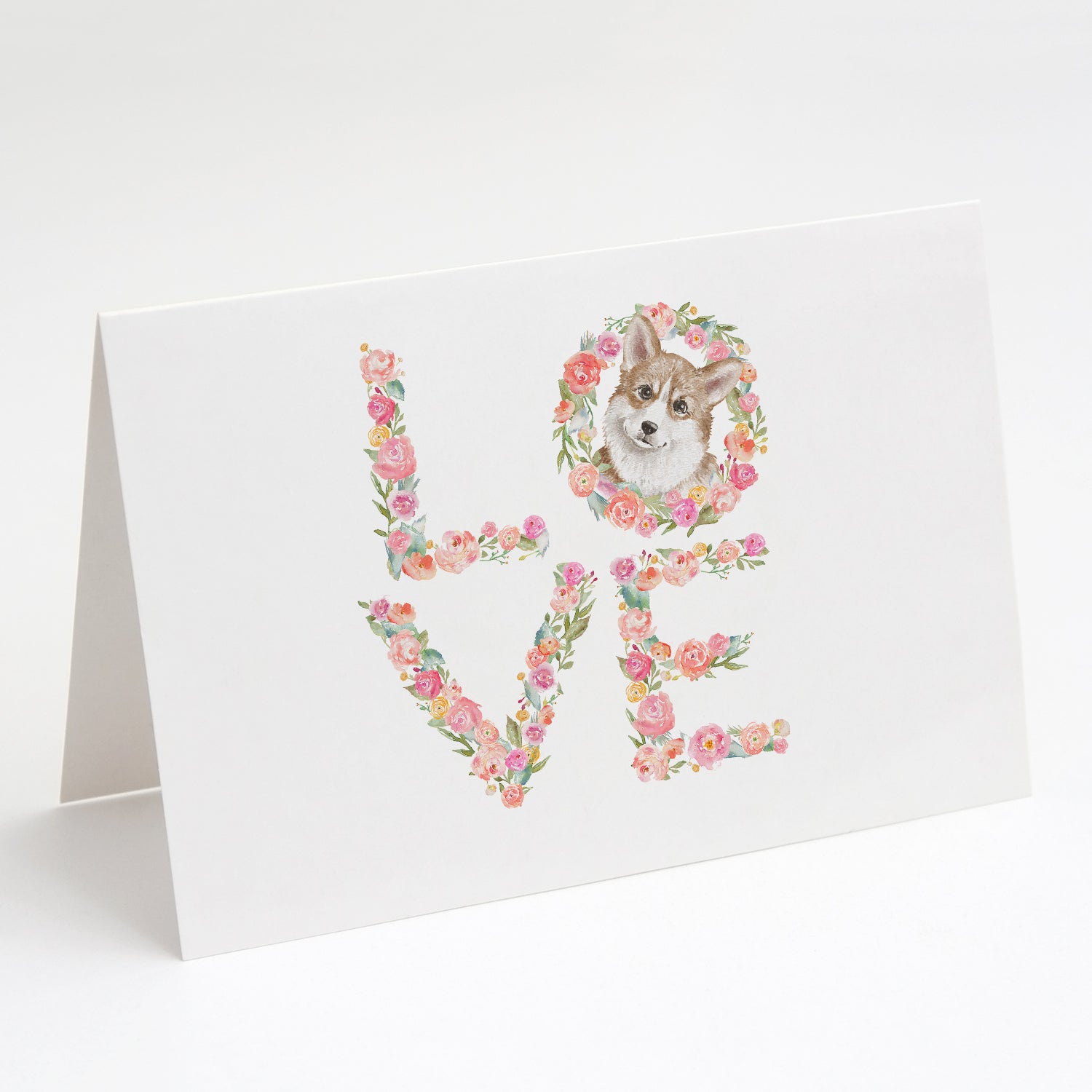 Corgi #11 LOVE Greeting Cards Pack of 8 Blank Cards with Envelopes Whimsical A7 Size 5x7