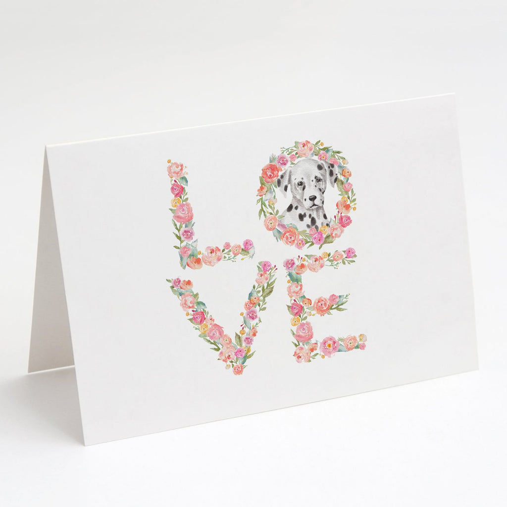 Dalmatian #1 LOVE Greeting Cards Pack of 8 Blank Cards with Envelopes Whimsical A7 Size 5x7