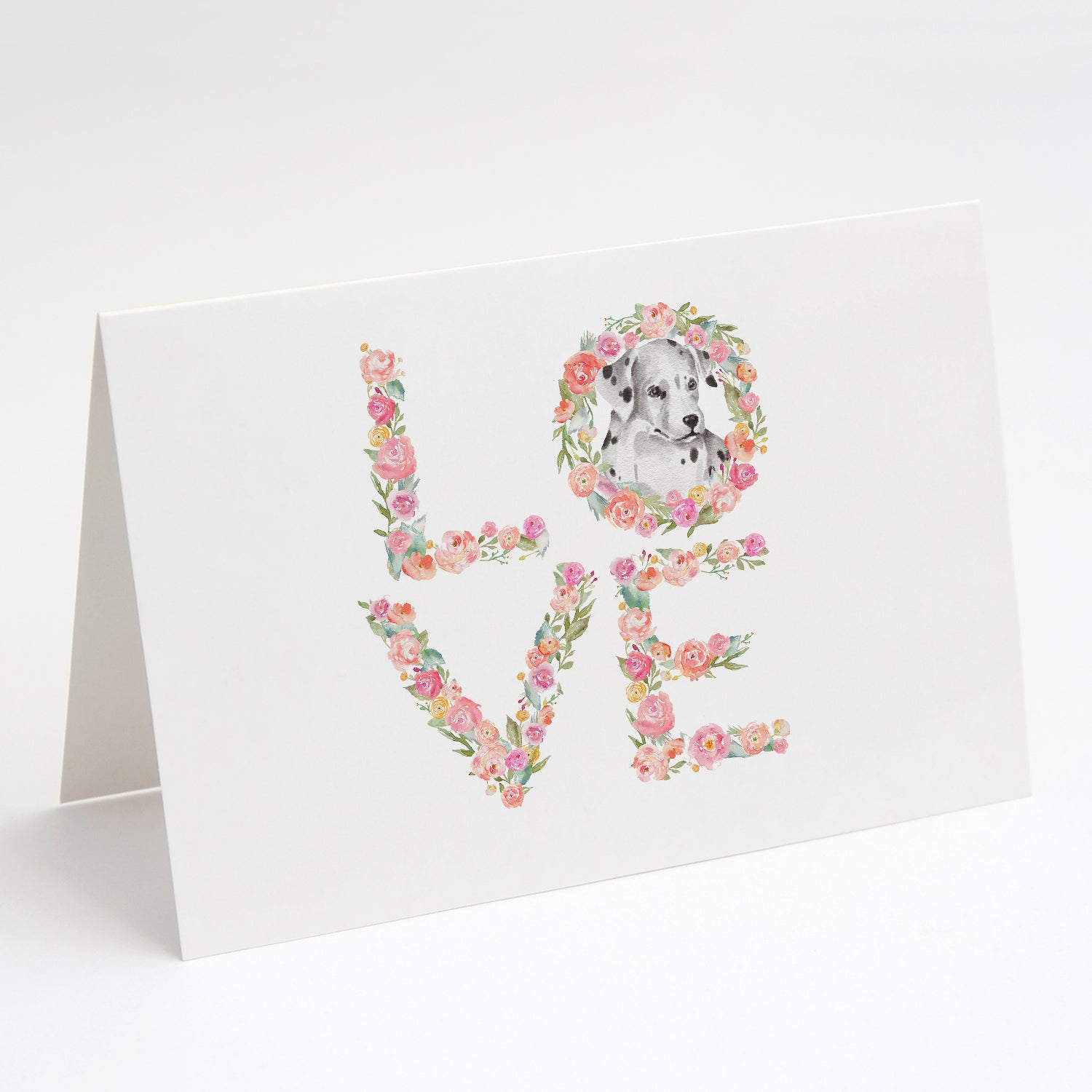 Dalmatian #2 LOVE Greeting Cards Pack of 8 Blank Cards with Envelopes Whimsical A7 Size 5x7