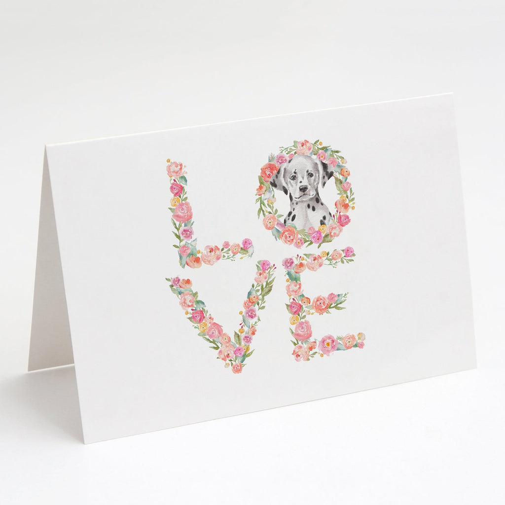 Dalmatian #3 LOVE Greeting Cards Pack of 8 Blank Cards with Envelopes Whimsical A7 Size 5x7