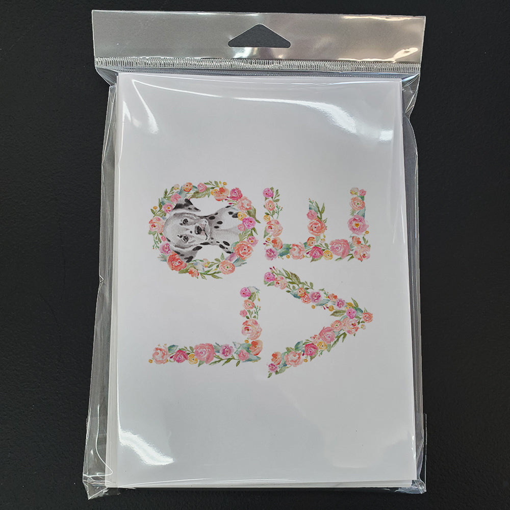 Dalmatian #3 LOVE Greeting Cards Pack of 8 Blank Cards with Envelopes Whimsical A7 Size 5x7