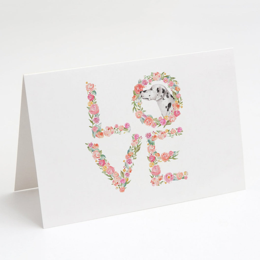 Dalmatian #4 LOVE Greeting Cards Pack of 8 Blank Cards with Envelopes Whimsical A7 Size 5x7