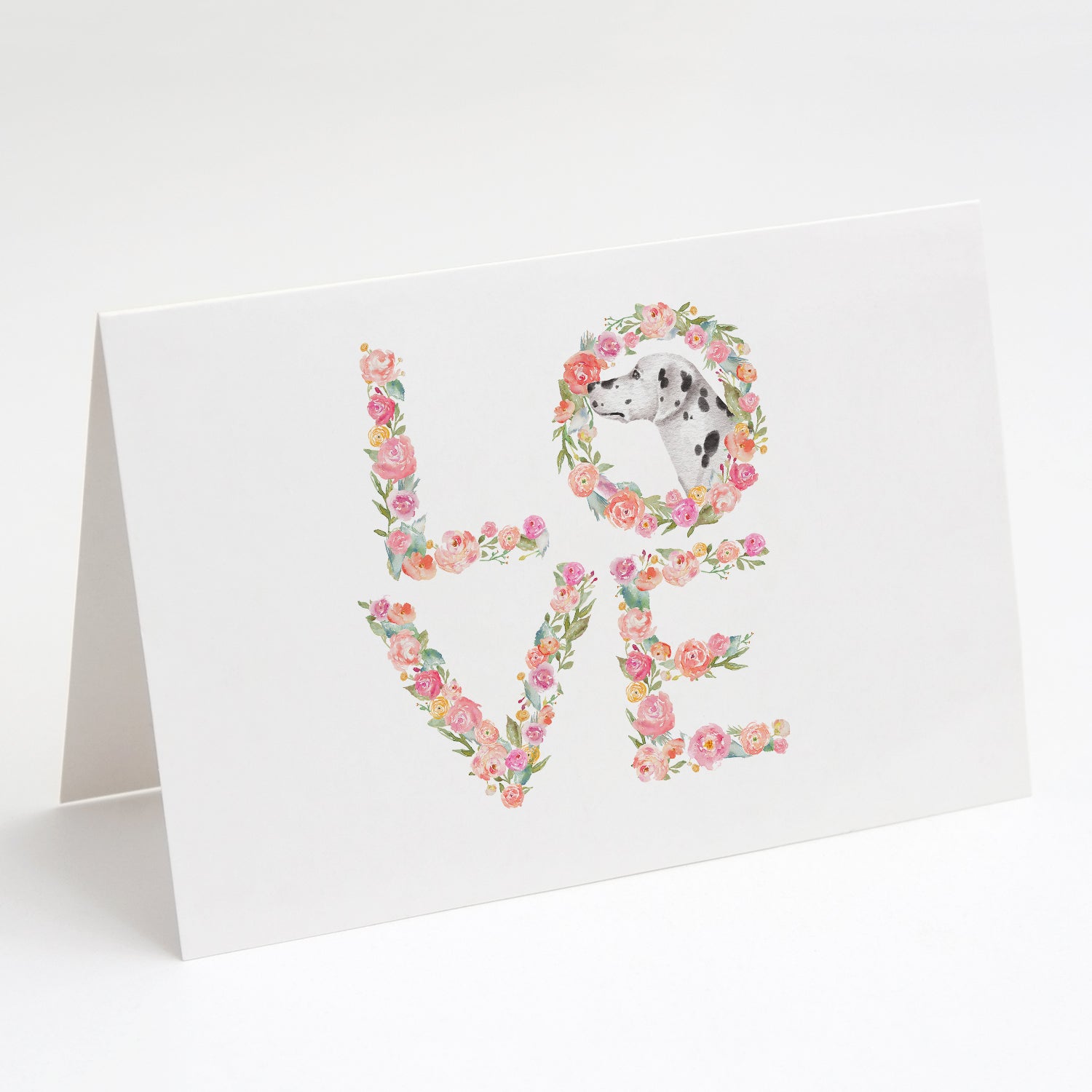 Dalmatian #4 LOVE Greeting Cards Pack of 8 Blank Cards with Envelopes Whimsical A7 Size 5x7