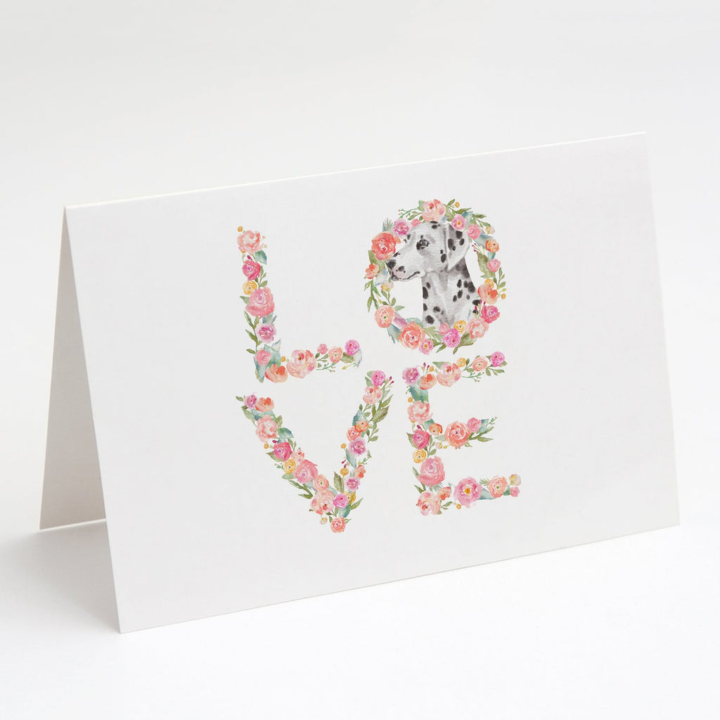 Dalmatian #5 LOVE Greeting Cards Pack of 8 Blank Cards with Envelopes Whimsical A7 Size 5x7