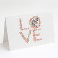 English Bulldog #1 LOVE Greeting Cards Pack of 8 Blank Cards with Envelopes Whimsical A7 Size 5x7