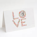 English Bulldog #2 LOVE Greeting Cards Pack of 8 Blank Cards with Envelopes Whimsical A7 Size 5x7