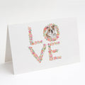 English Bulldog #10 LOVE Greeting Cards Pack of 8 Blank Cards with Envelopes Whimsical A7 Size 5x7