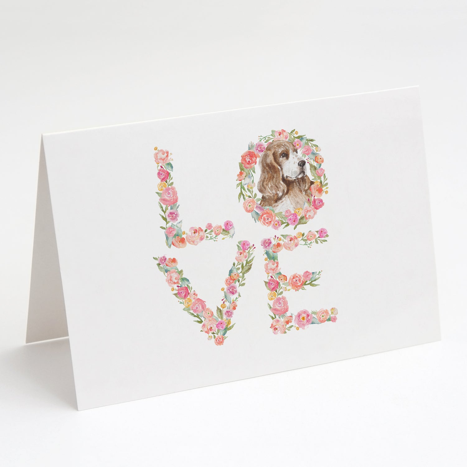 Cocker Spaniel #6 LOVE Greeting Cards Pack of 8 Blank Cards with Envelopes Whimsical A7 Size 5x7