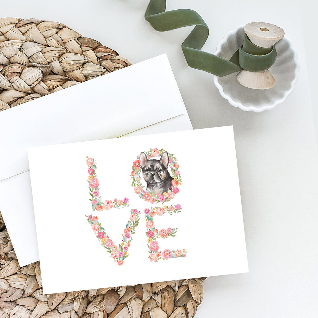 French Bulldog #6 LOVE Greeting Cards Pack of 8 Blank Cards with Envelopes Whimsical A7 Size 5x7