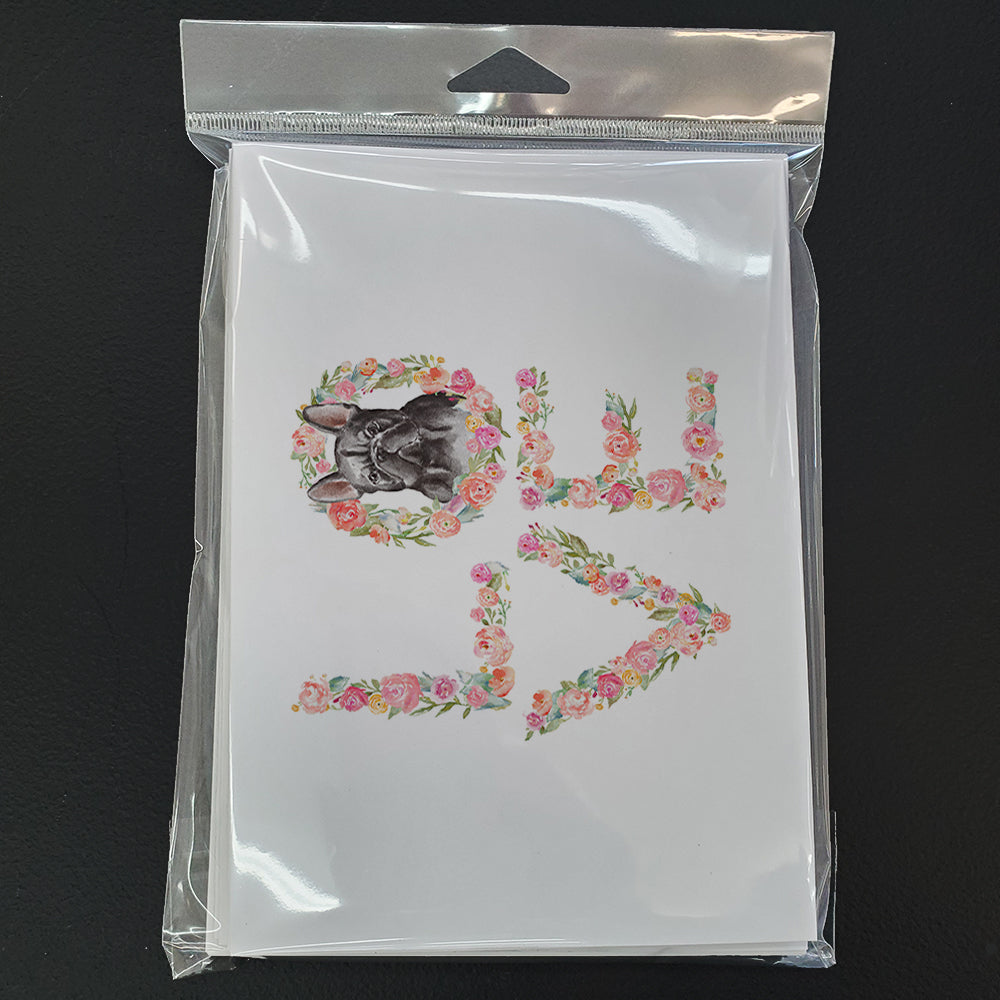 French Bulldog #8 LOVE Greeting Cards Pack of 8 Blank Cards with Envelopes Whimsical A7 Size 5x7