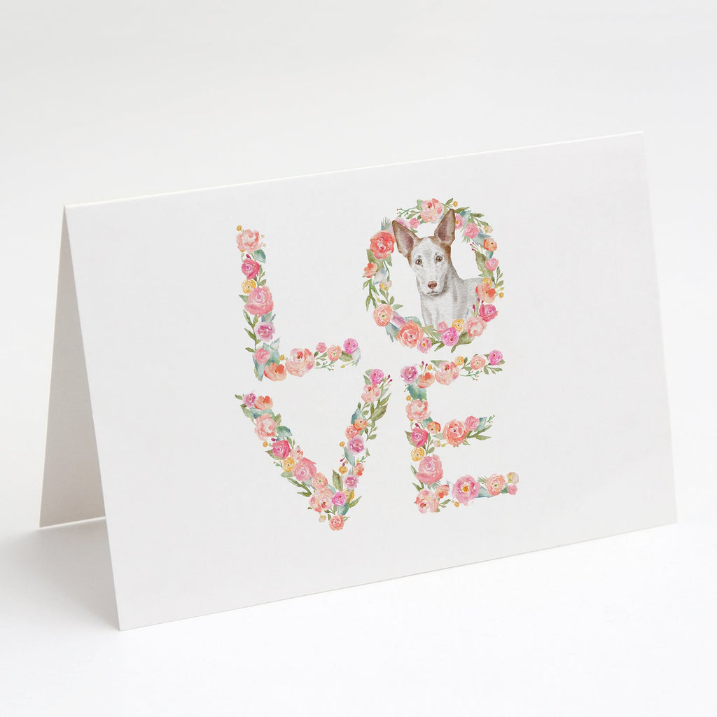 Ibizan Hound #1 LOVE Greeting Cards Pack of 8 Blank Cards with Envelopes Whimsical A7 Size 5x7