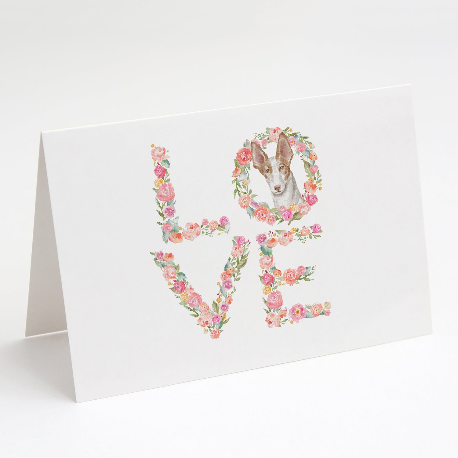 Ibizan Hound #5 LOVE Greeting Cards Pack of 8 Blank Cards with Envelopes Whimsical A7 Size 5x7