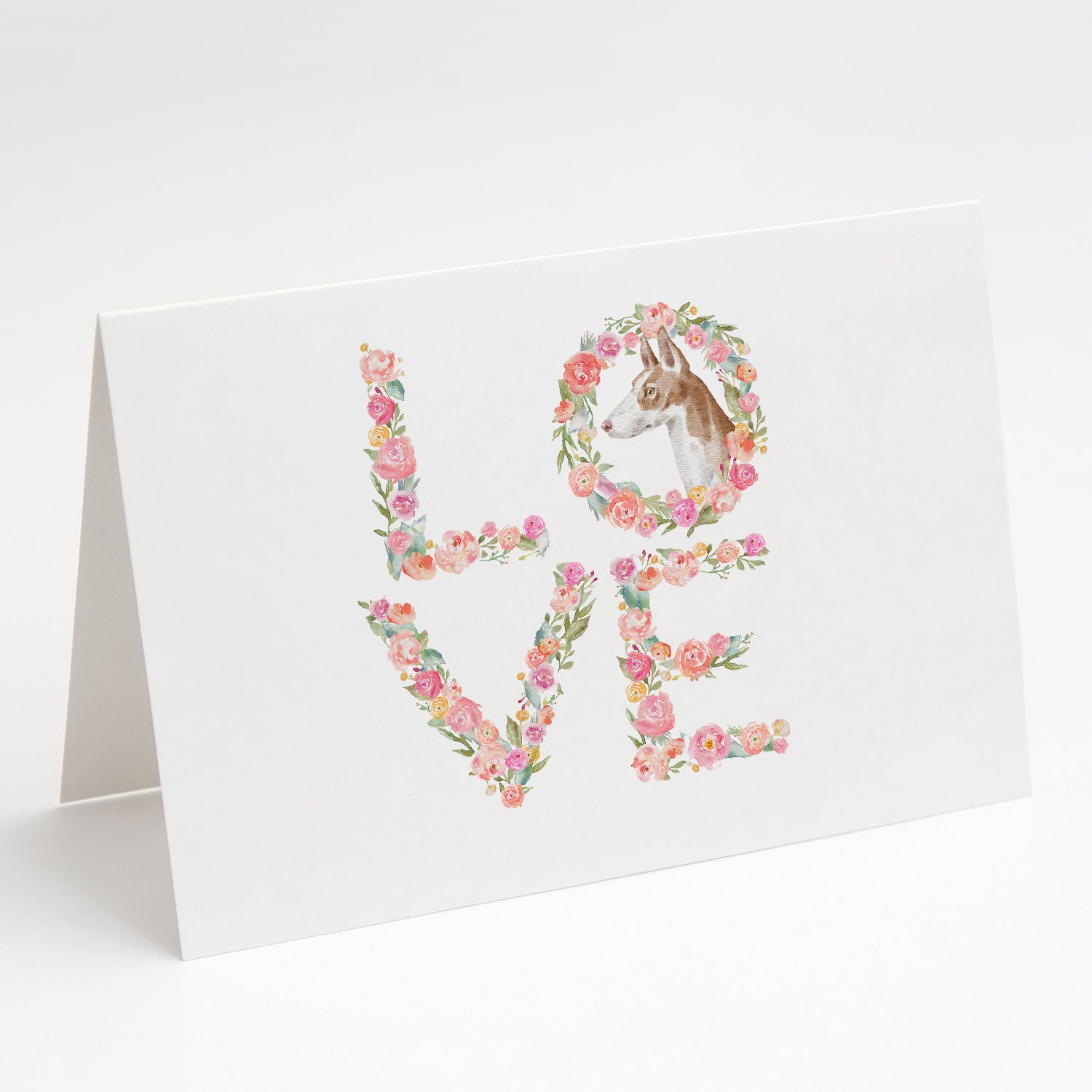 Ibizan Hound #6 LOVE Greeting Cards Pack of 8 Blank Cards with Envelopes Whimsical A7 Size 5x7