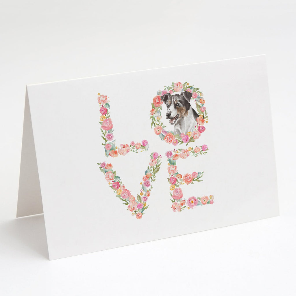 Jack Russell Terrier #4 LOVE Greeting Cards Pack of 8 Blank Cards with Envelopes Whimsical A7 Size 5x7