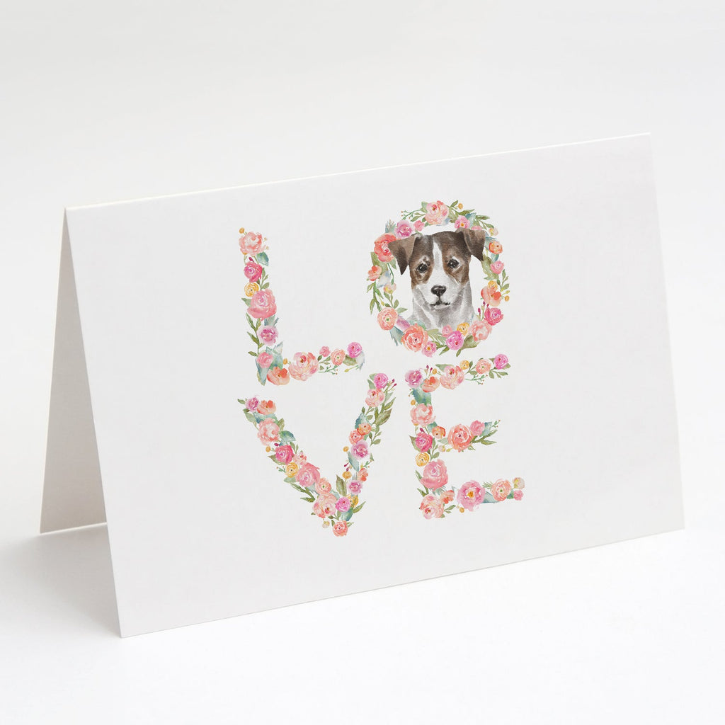 Jack Russell Terrier #9 LOVE Greeting Cards Pack of 8 Blank Cards with Envelopes Whimsical A7 Size 5x7