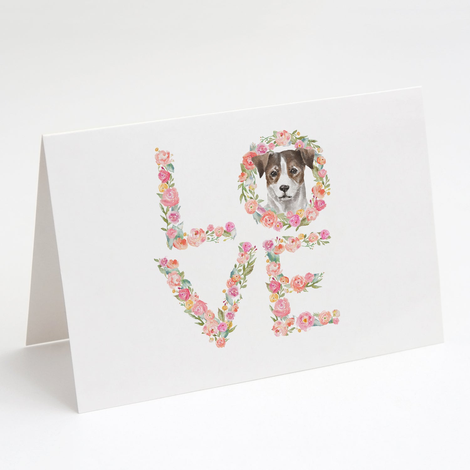 Jack Russell Terrier #9 LOVE Greeting Cards Pack of 8 Blank Cards with Envelopes Whimsical A7 Size 5x7