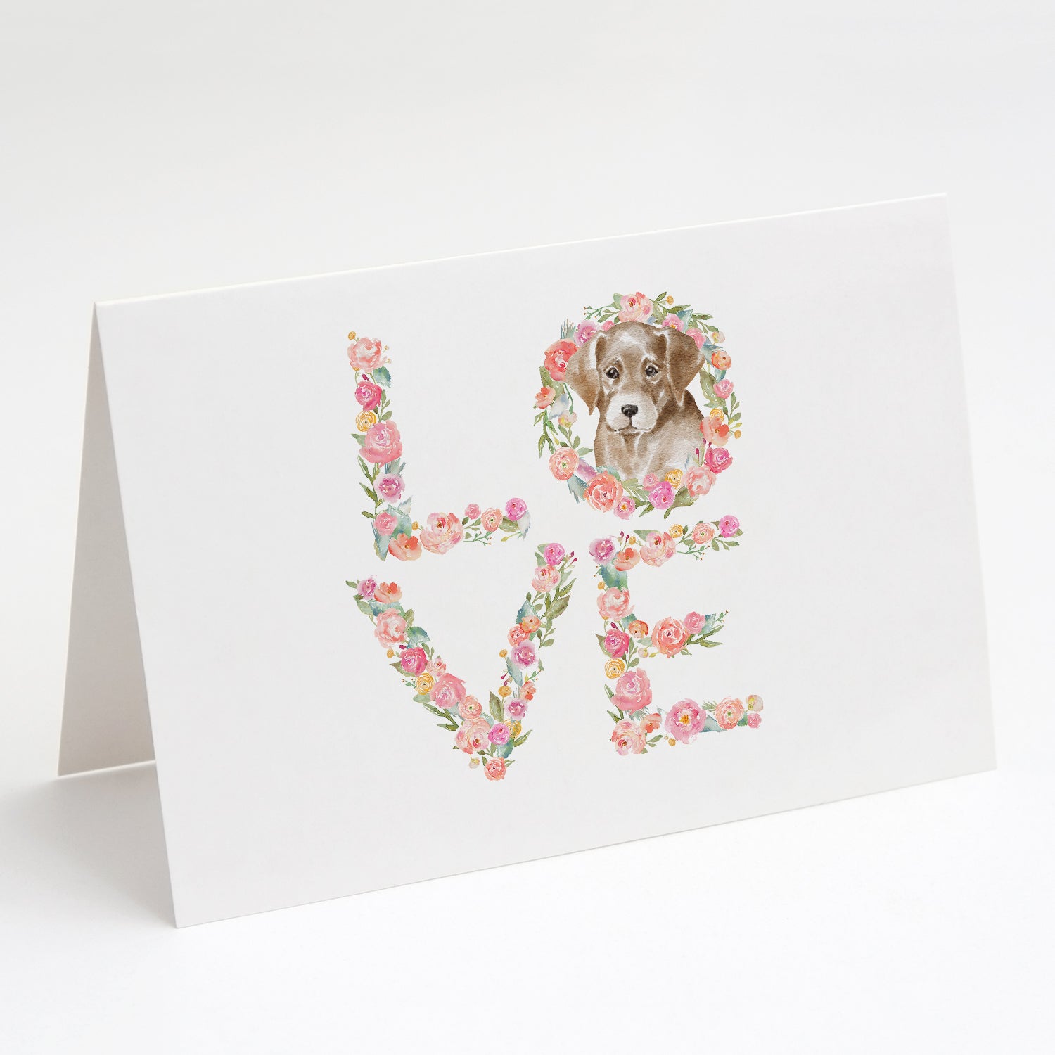 Labrador Retriever #5 LOVE Greeting Cards Pack of 8 Blank Cards with Envelopes Whimsical A7 Size 5x7