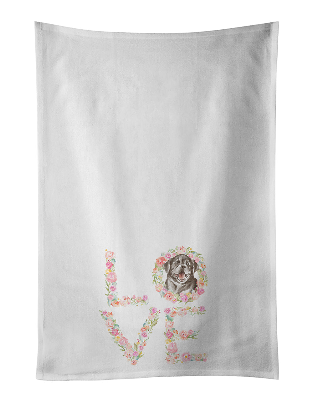 Labrador Retriever #6 LOVE Kitchen Towel Set of 2 White Dish Towels Decorative Bathroom Hand towel for Hand, Face, Hair, Yoga, Tea, Dishcloth, 19 X 28", White
