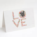 Pug #4 LOVE Greeting Cards Pack of 8 Blank Cards with Envelopes Whimsical A7 Size 5x7